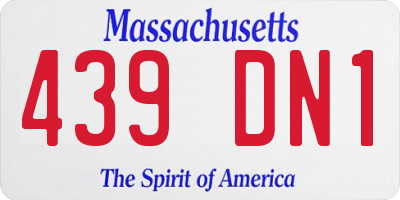 MA license plate 439DN1