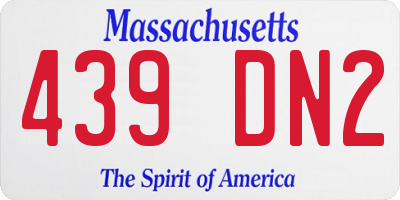 MA license plate 439DN2