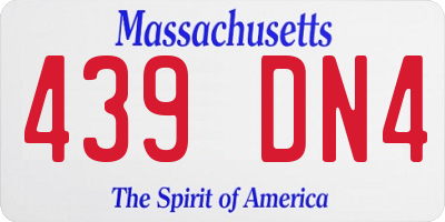 MA license plate 439DN4