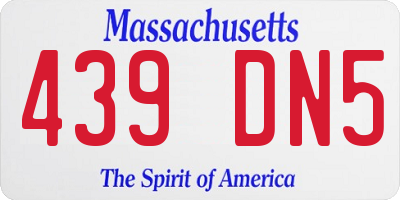 MA license plate 439DN5