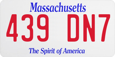 MA license plate 439DN7