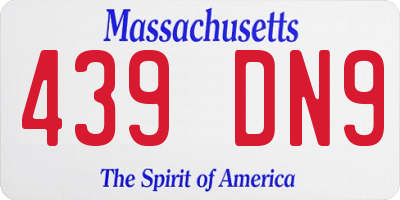 MA license plate 439DN9