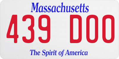 MA license plate 439DO0