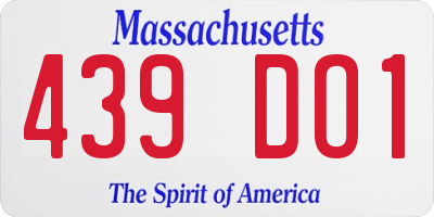 MA license plate 439DO1