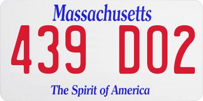 MA license plate 439DO2