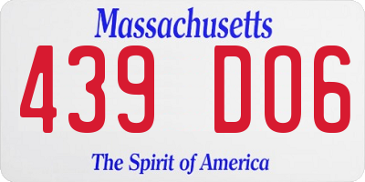 MA license plate 439DO6