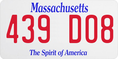 MA license plate 439DO8