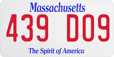 MA license plate 439DO9