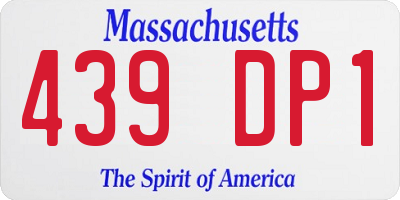 MA license plate 439DP1