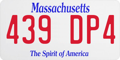 MA license plate 439DP4