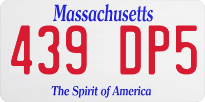 MA license plate 439DP5