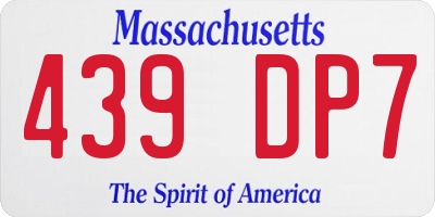 MA license plate 439DP7