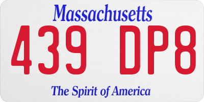 MA license plate 439DP8