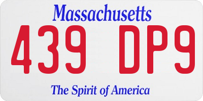 MA license plate 439DP9