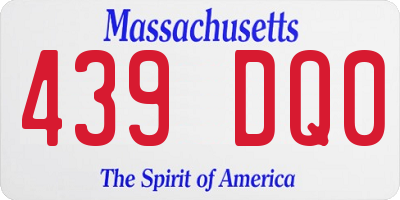 MA license plate 439DQ0
