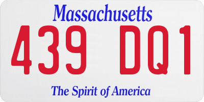 MA license plate 439DQ1