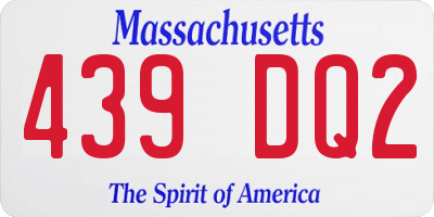 MA license plate 439DQ2