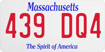 MA license plate 439DQ4