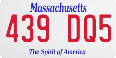 MA license plate 439DQ5