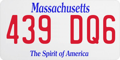MA license plate 439DQ6