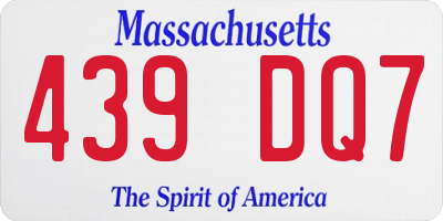 MA license plate 439DQ7
