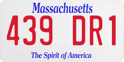 MA license plate 439DR1
