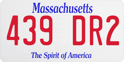 MA license plate 439DR2