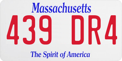 MA license plate 439DR4