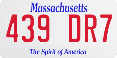 MA license plate 439DR7