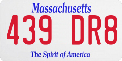MA license plate 439DR8