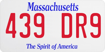 MA license plate 439DR9