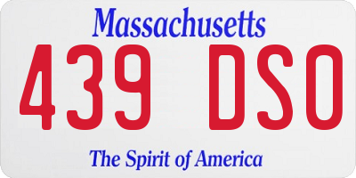 MA license plate 439DS0