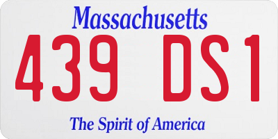 MA license plate 439DS1