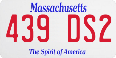 MA license plate 439DS2