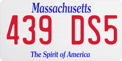 MA license plate 439DS5