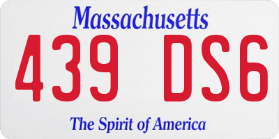 MA license plate 439DS6