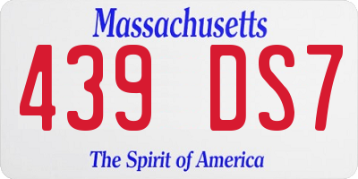 MA license plate 439DS7