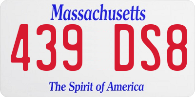 MA license plate 439DS8