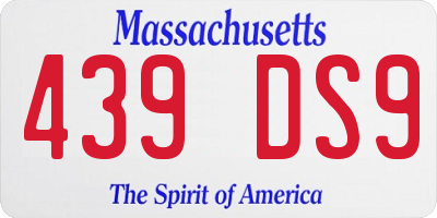 MA license plate 439DS9