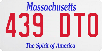 MA license plate 439DT0