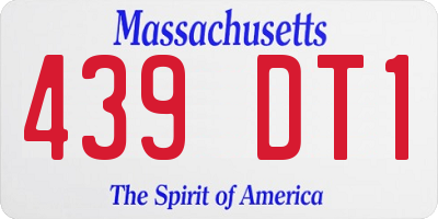 MA license plate 439DT1
