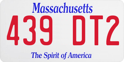 MA license plate 439DT2