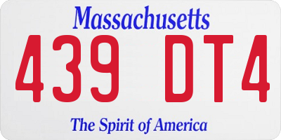 MA license plate 439DT4