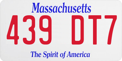 MA license plate 439DT7