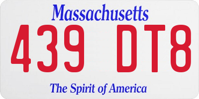 MA license plate 439DT8