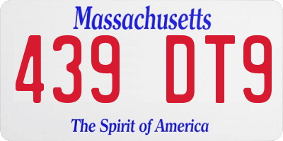 MA license plate 439DT9