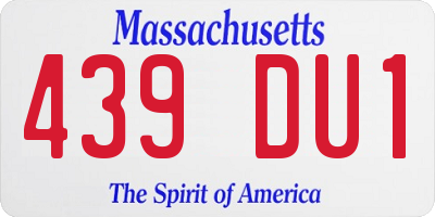 MA license plate 439DU1