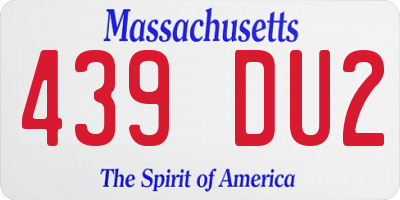 MA license plate 439DU2