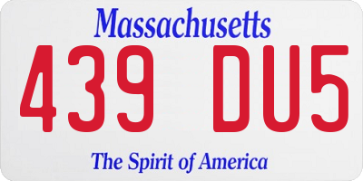MA license plate 439DU5