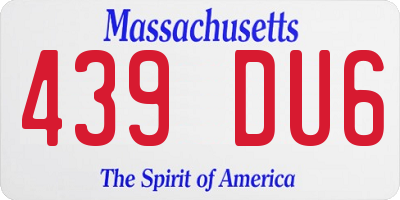 MA license plate 439DU6
